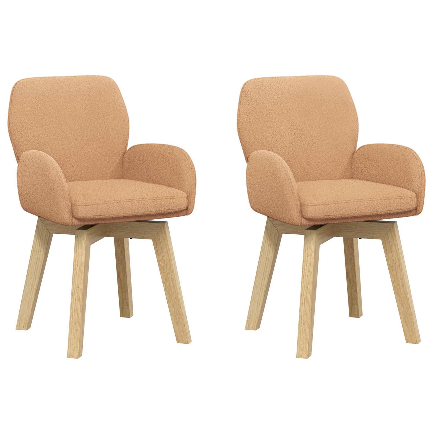 vidaXL Γυριστές καρέκλες φαγητού 2 pcs Μπουκλέ Μπεζ 54 x 58 x 87 εκ.