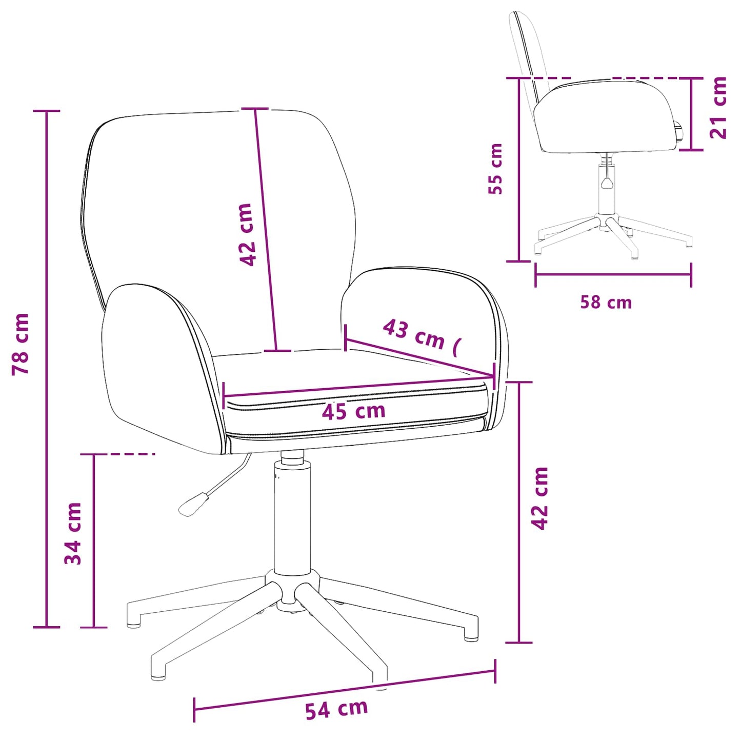 vidaXL Γυροσκοπική Καρέκλα Γραφείου 54 x 58 x 90 εκ. Ανοιχτό γκρι