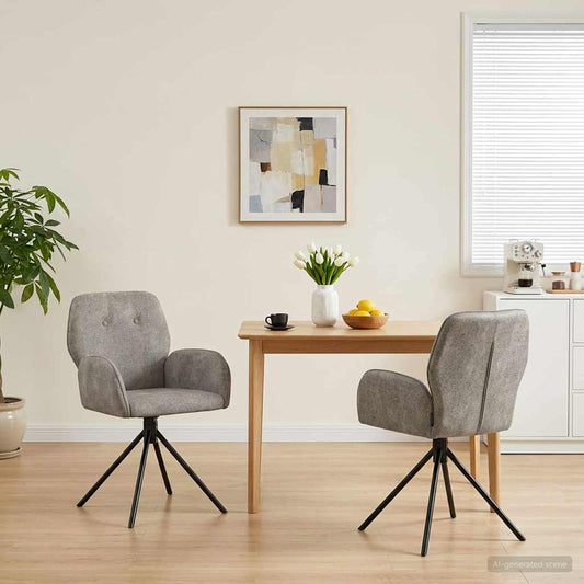 vidaXL Γυριστές καρέκλες φαγητού 2 pcs Φιλικό Δερμάτινο Σουέντ