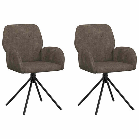 vidaXL Γυριστές καρέκλες φαγητού 2 pcs Φιλικό Δερμάτινο Σουέντ