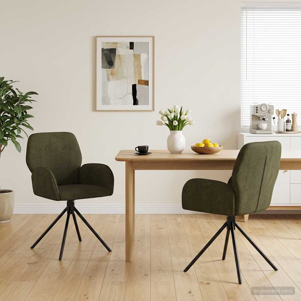 vidaXL Γυριστές καρέκλες φαγητού 2 pcs Φιλικό Δερμάτινο Σουέντ