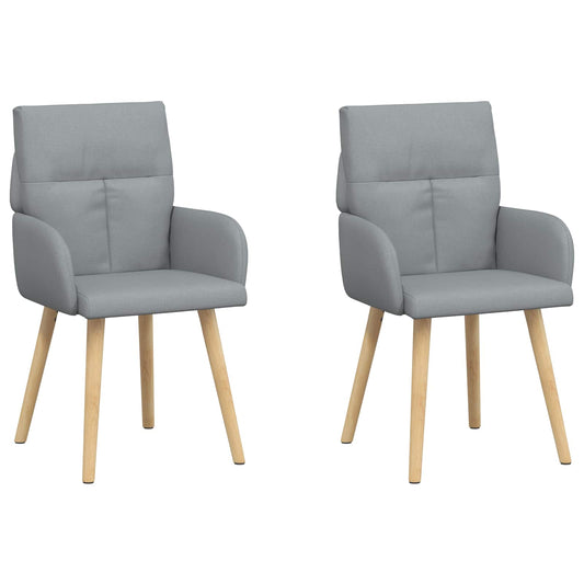 vidaXL Καρέκλες φαγητού 2 pcs Ύφασμα Ανοιχτό γκρι 60 x 56 x 96 εκ