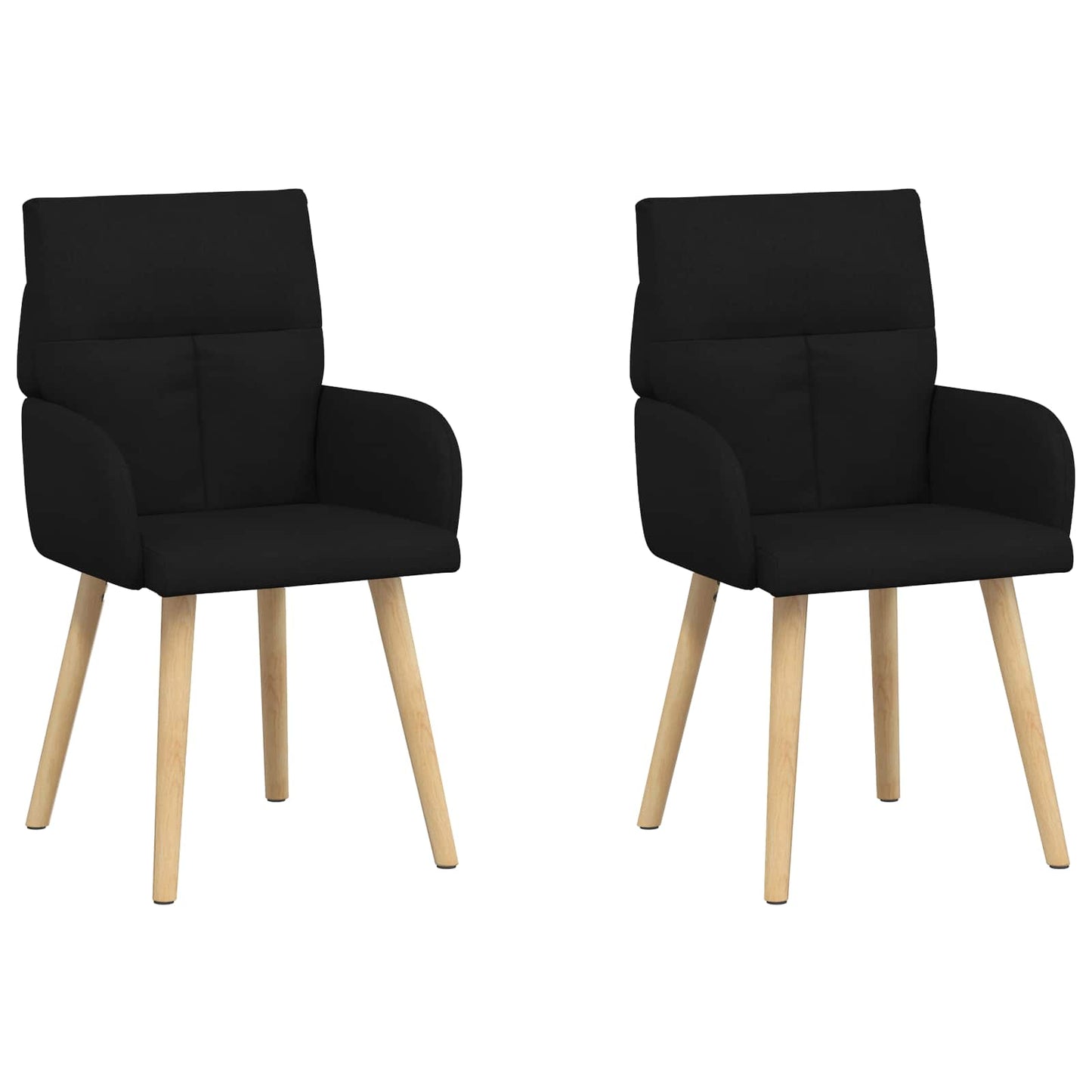 vidaXL Καρέκλες φαγητού 2 pcs Ύφασμα Μαύρο 60 x 56 x 96 εκ