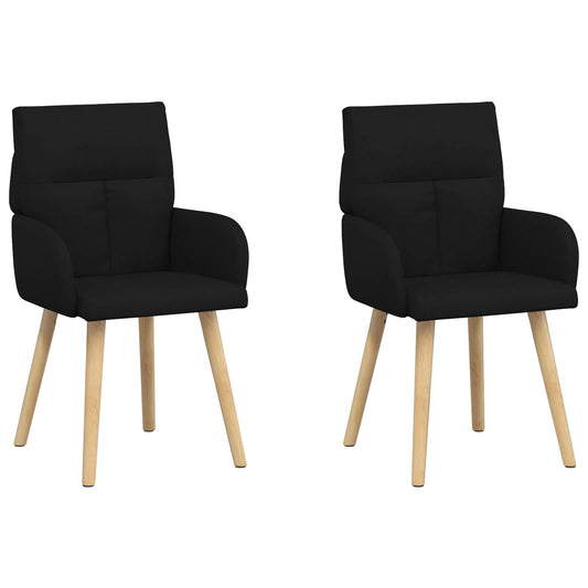 vidaXL Καρέκλες φαγητού 2 pcs Ύφασμα Μαύρο 60 x 56 x 96 εκ