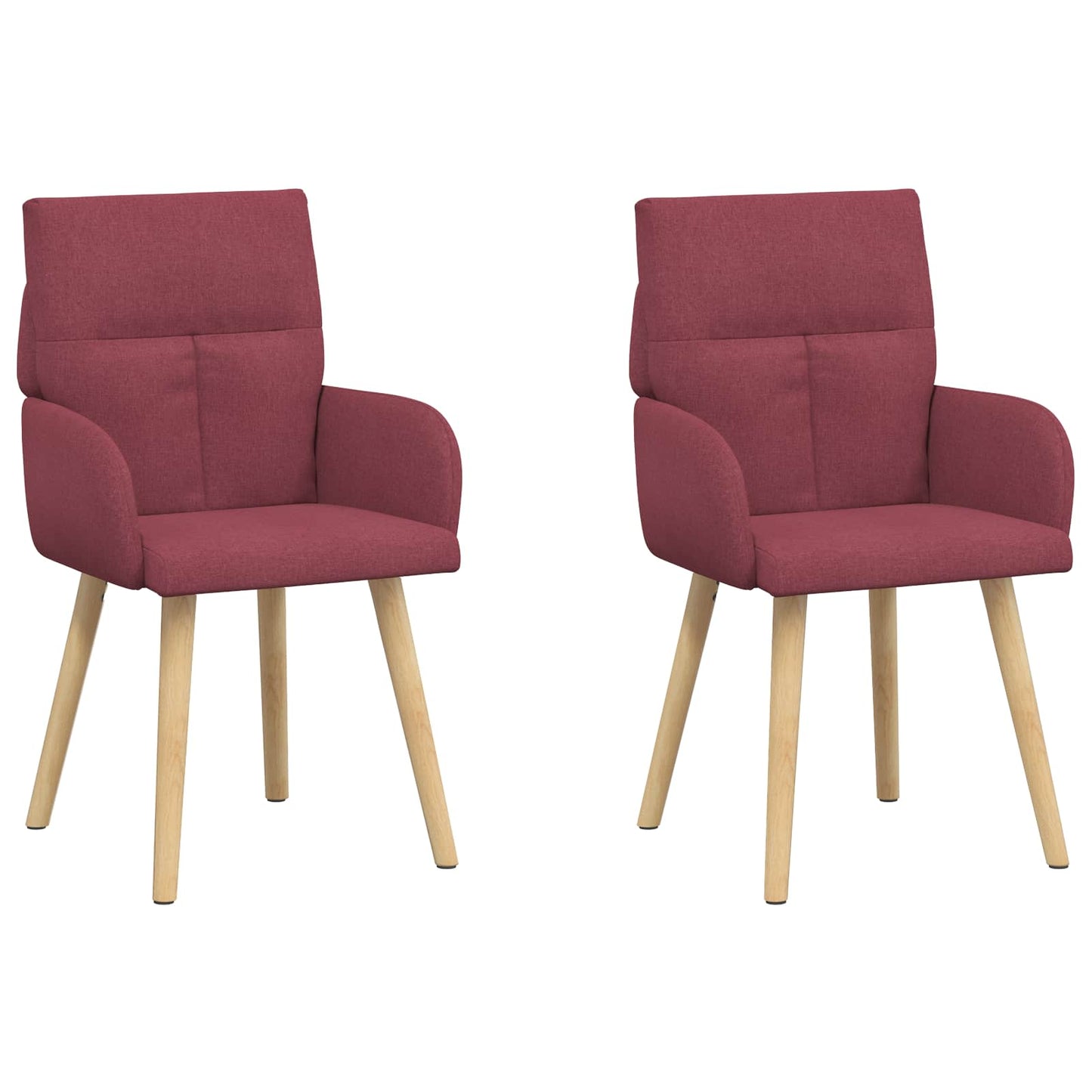 vidaXL Καρέκλες φαγητού 2 pcs Ύφασμα Κόκκινο 60 x 56 x 96 εκ
