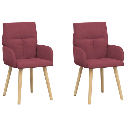 vidaXL Καρέκλες φαγητού 2 pcs Ύφασμα Κόκκινο 60 x 56 x 96 εκ