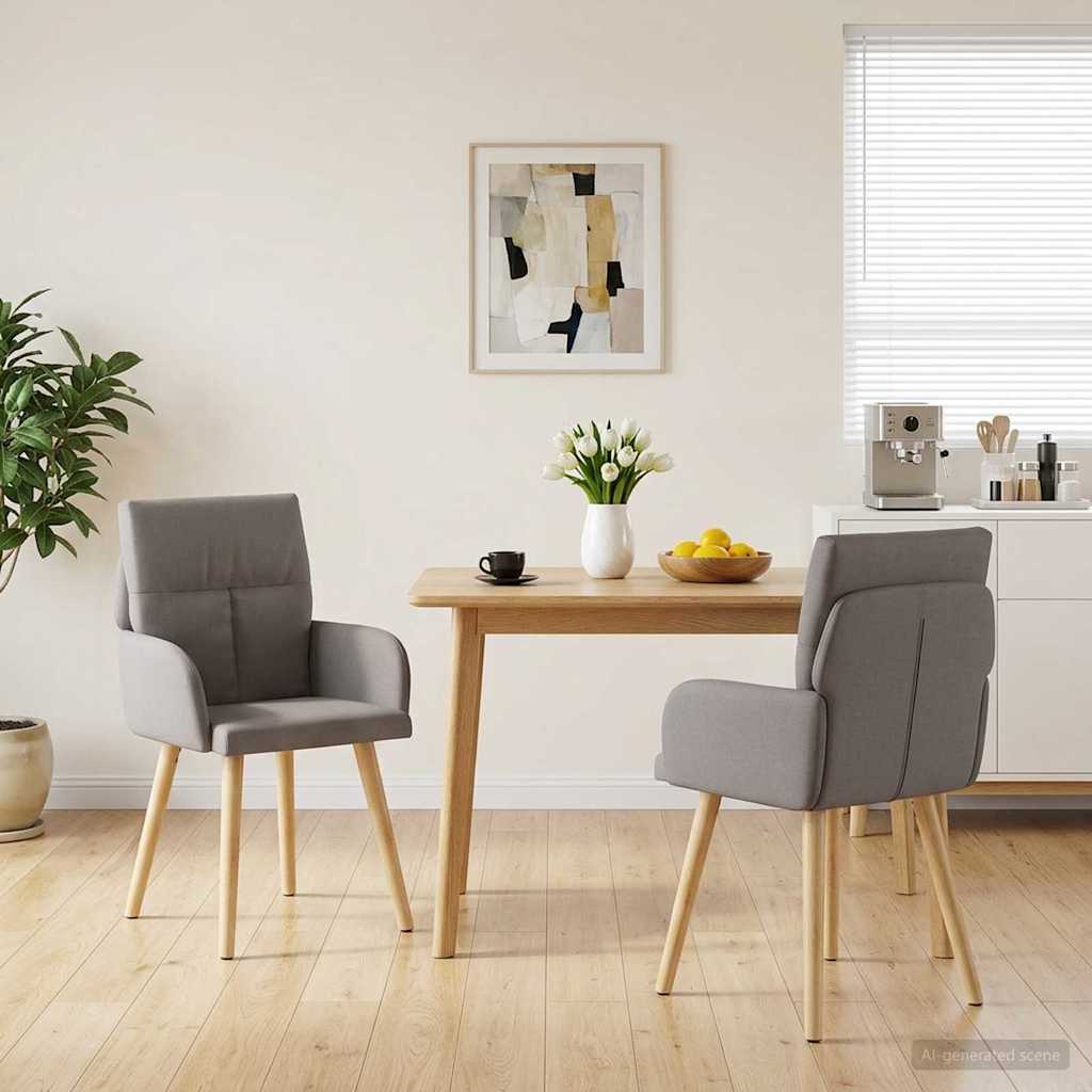 vidaXL Καρέκλες φαγητού 2 pcs Ύφασμα Taupe 60 x 56 x 96 εκ