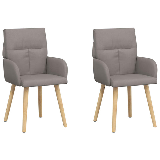 vidaXL Καρέκλες φαγητού 2 pcs Ύφασμα Taupe 60 x 56 x 96 εκ