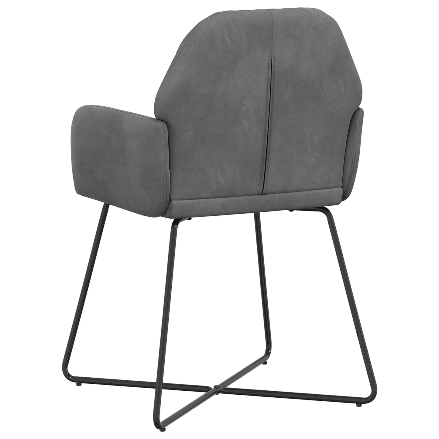 vidaXL Καρέκλες φαγητού 2 pcs Βελούδο Σκούρο Γκρι 55 x 50 x 84 εκ.