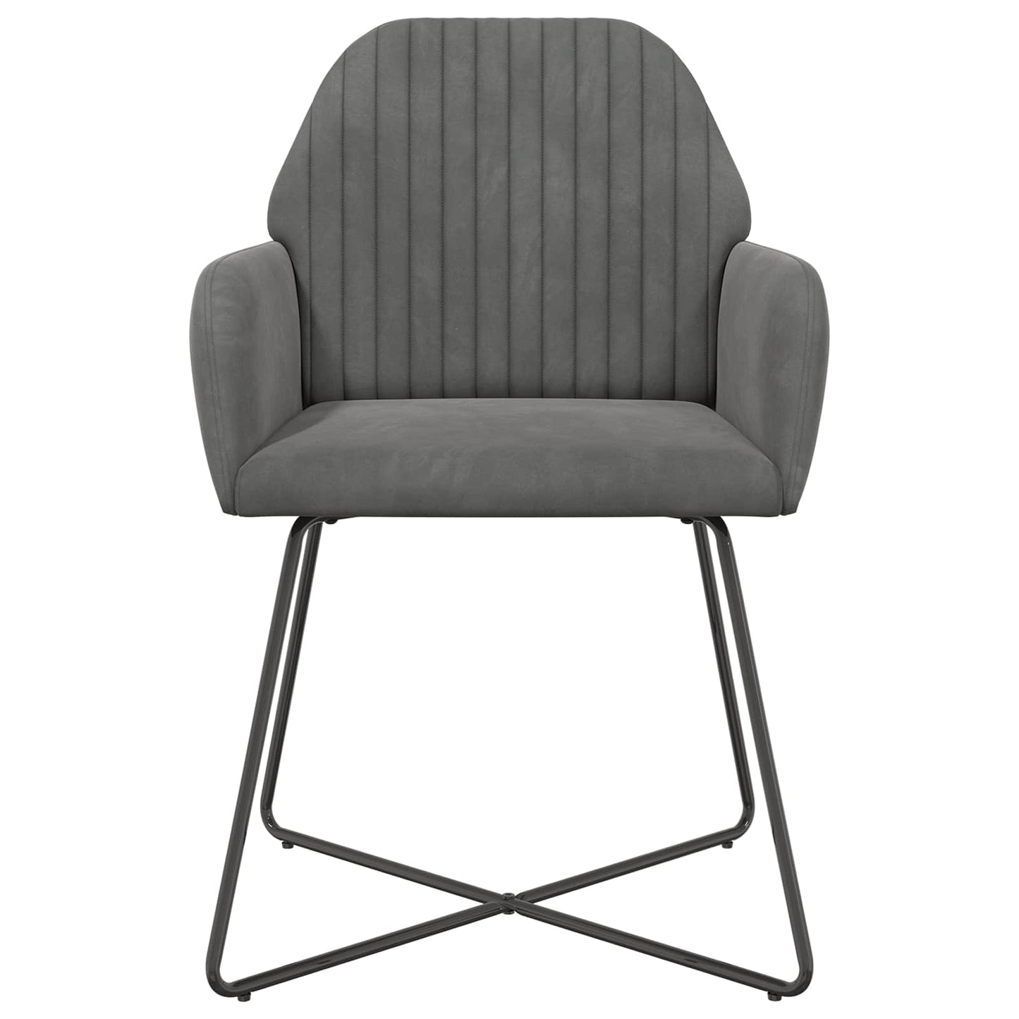 vidaXL Καρέκλες φαγητού 2 pcs Βελούδο Σκούρο Γκρι 55 x 50 x 84 εκ.
