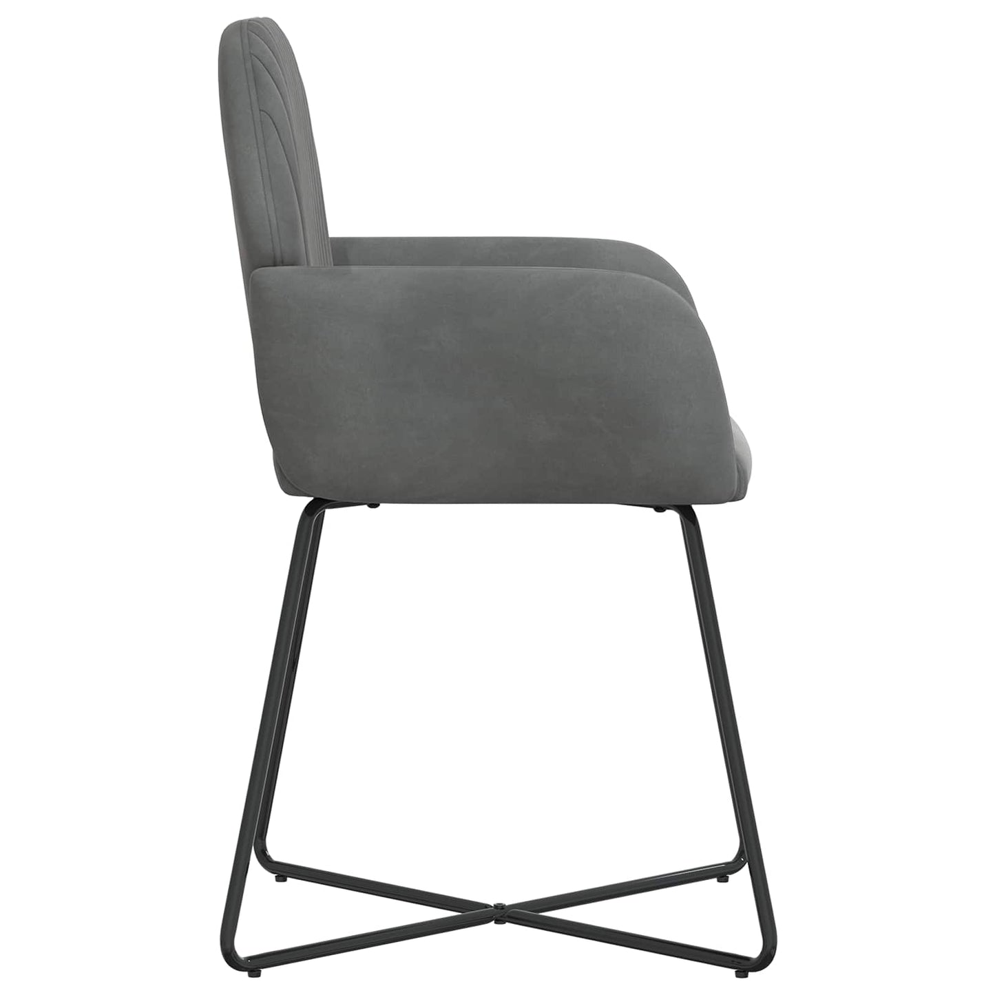 vidaXL Καρέκλες φαγητού 2 pcs Βελούδο Σκούρο Γκρι 55 x 50 x 84 εκ.