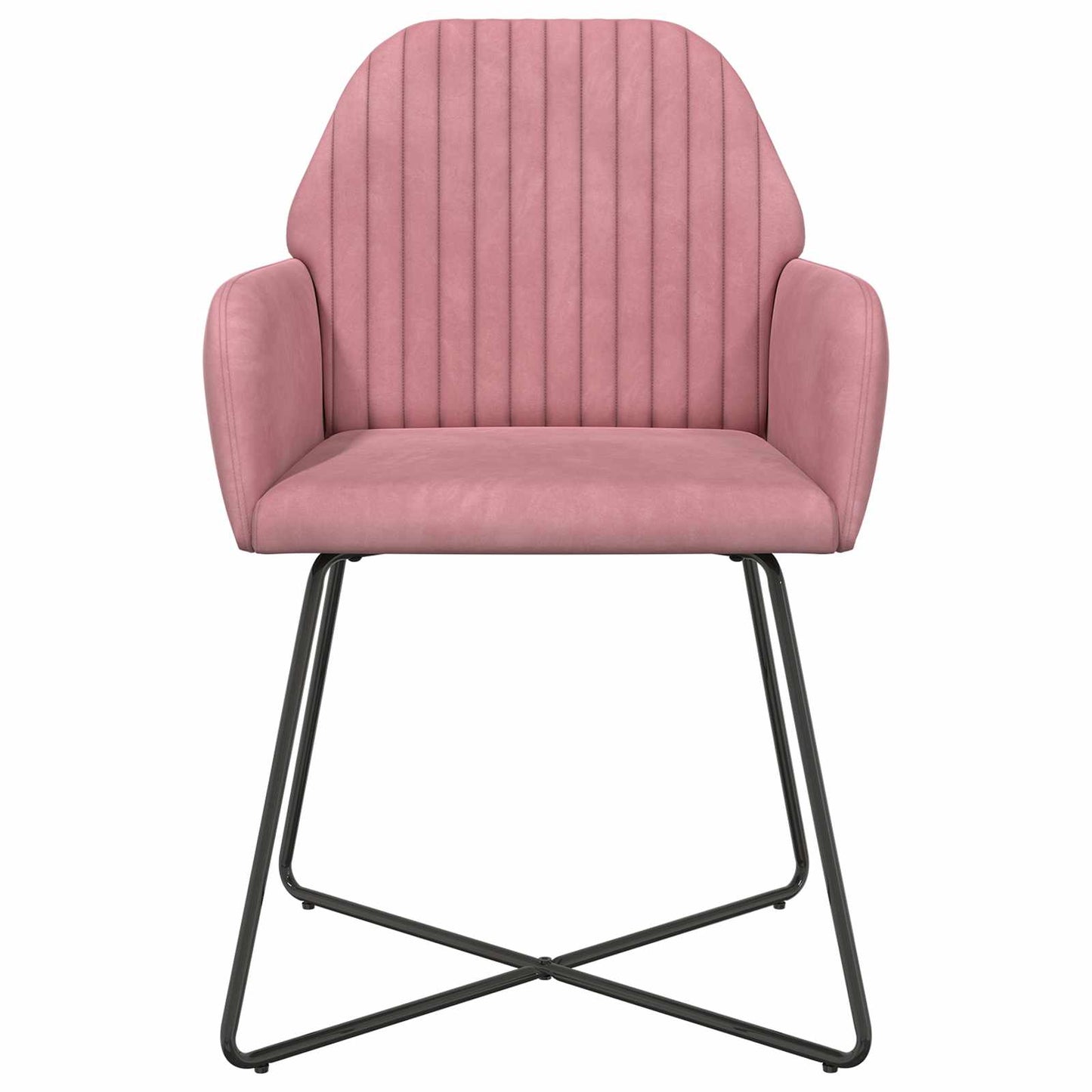 vidaXL Καρέκλες φαγητού 2 pcs Βελούδο Ροζ 55 x 50 x 84 εκ.