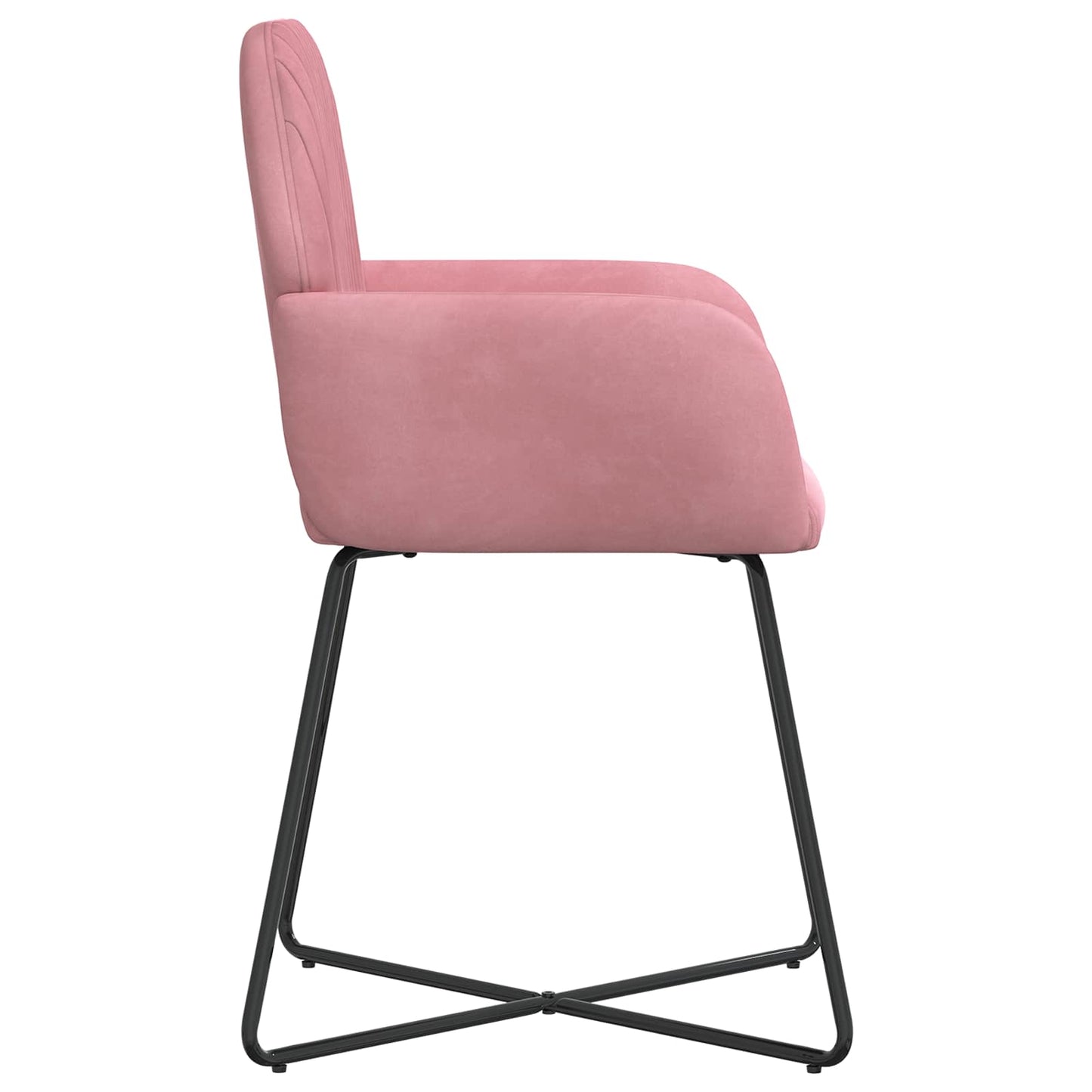 vidaXL Καρέκλες φαγητού 2 pcs Βελούδο Ροζ 55 x 50 x 84 εκ.