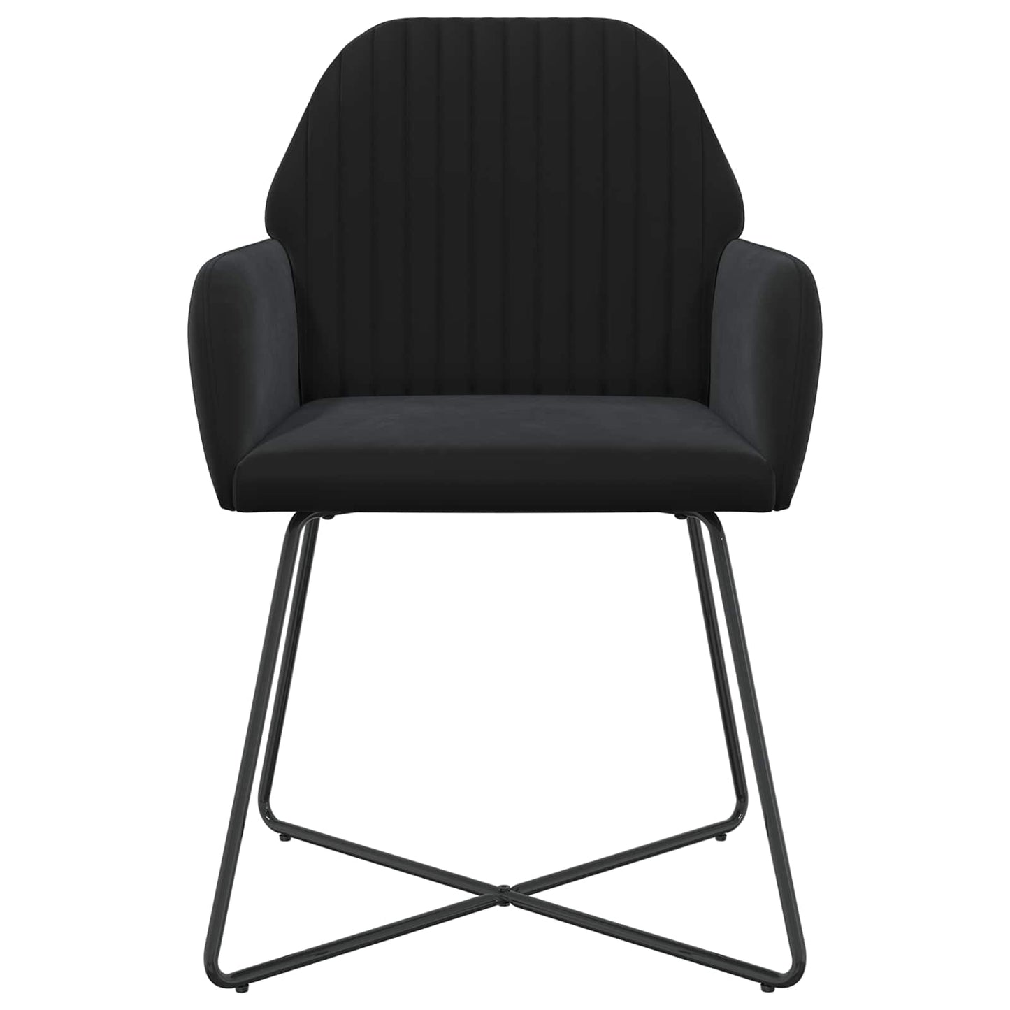 vidaXL Καρέκλες φαγητού 2 pcs Βελούδο Μαύρο 55 x 50 x 84 εκ.