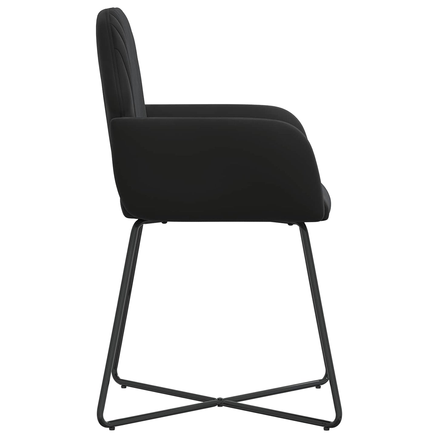 vidaXL Καρέκλες φαγητού 2 pcs Βελούδο Μαύρο 55 x 50 x 84 εκ.