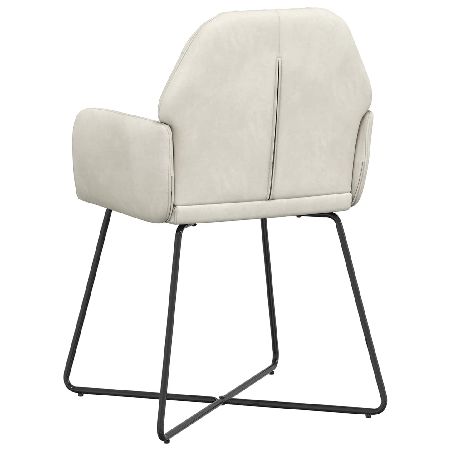vidaXL Καρέκλες φαγητού 2 pcs Βελούδο Κρεμ 55 x 50 x 84 εκ.