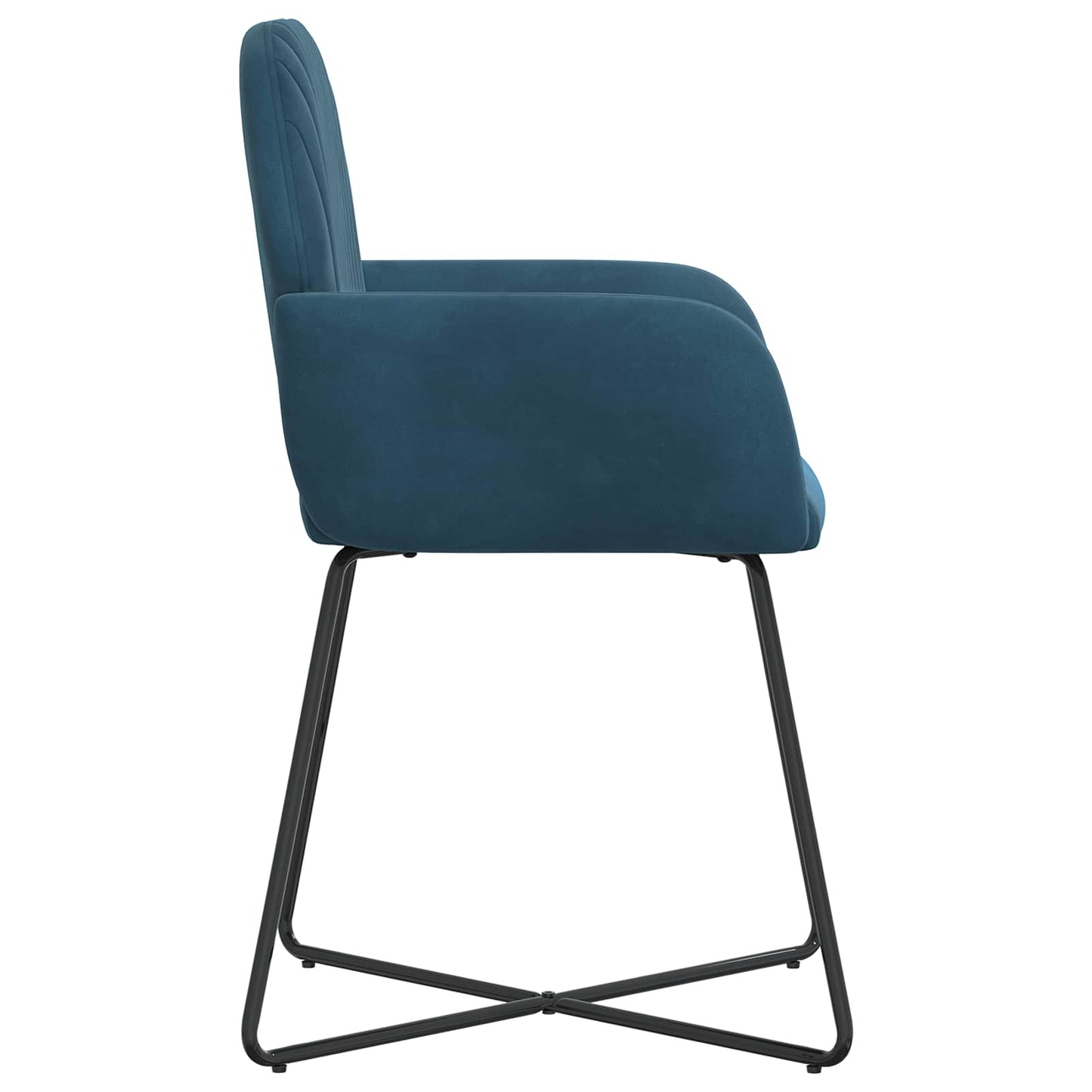 vidaXL Καρέκλες φαγητού 2 pcs Βελούδο Μπλε 55 x 50 x 84 εκ.