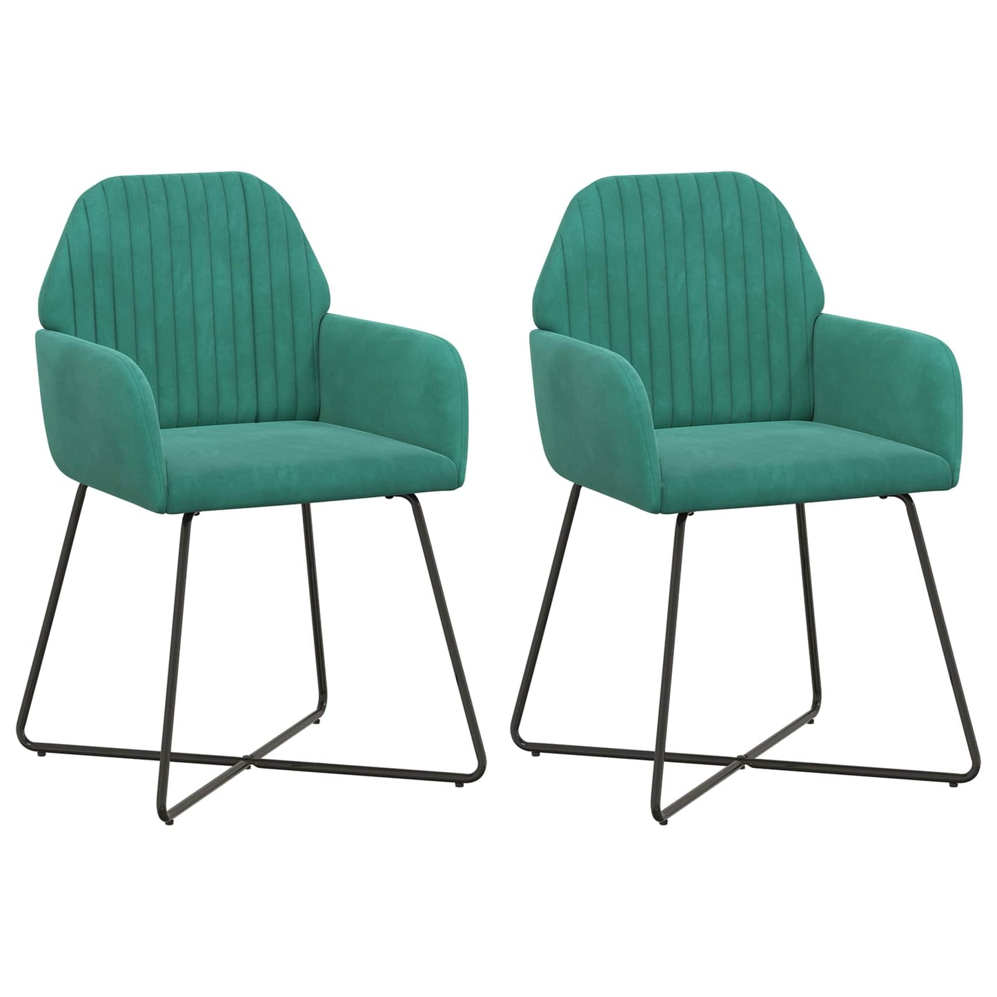 vidaXL Καρέκλες φαγητού 2 pcs Βελούδο Τιρκουάζ 55 x 50 x 84 εκ.