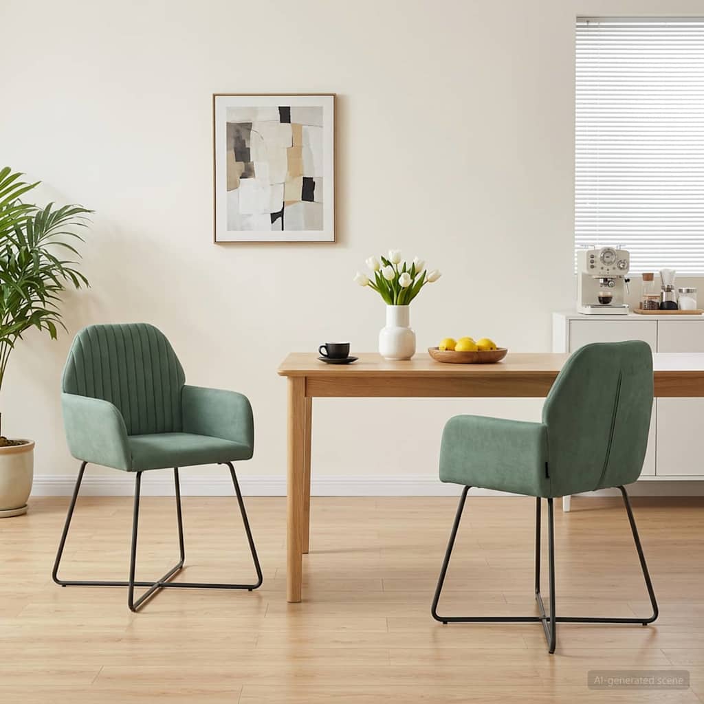 vidaXL Καρέκλες φαγητού 2 pcs Βελούδο Θαλασσί 55 x 50 x 84 εκ.