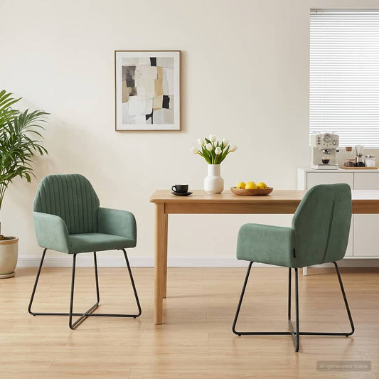 vidaXL Καρέκλες φαγητού 2 pcs Βελούδο Θαλασσί 55 x 50 x 84 εκ.