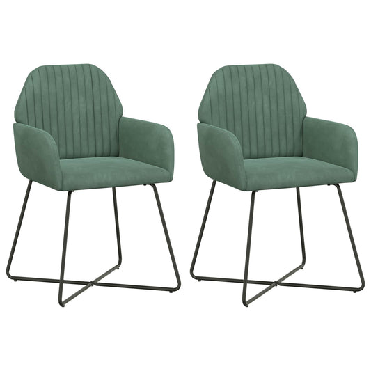 vidaXL Καρέκλες φαγητού 2 pcs Βελούδο Θαλασσί 55 x 50 x 84 εκ.