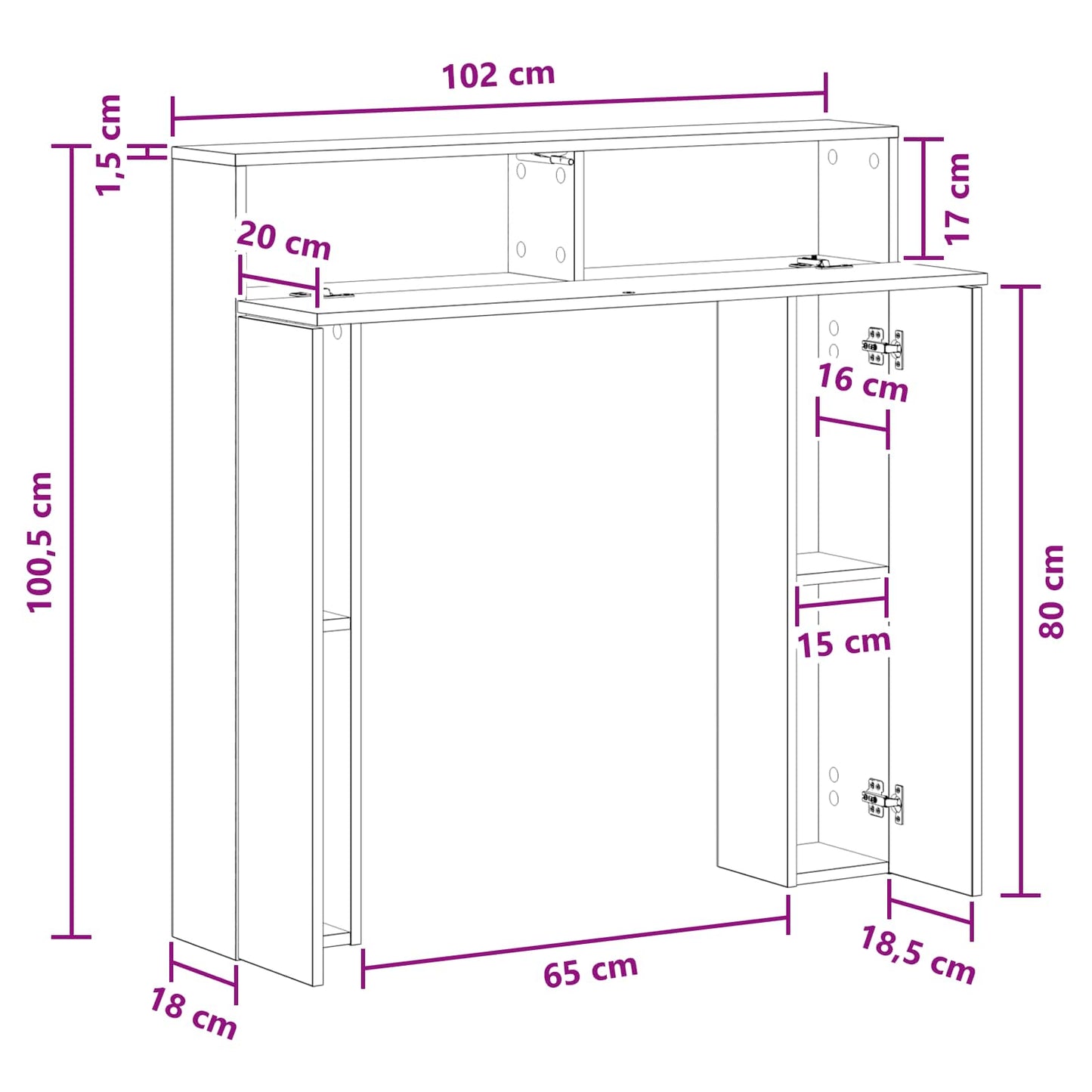 vidaXL Περίβλημα τζακιού Artisan Δρυς 102 x 18 x 100,5 εκ