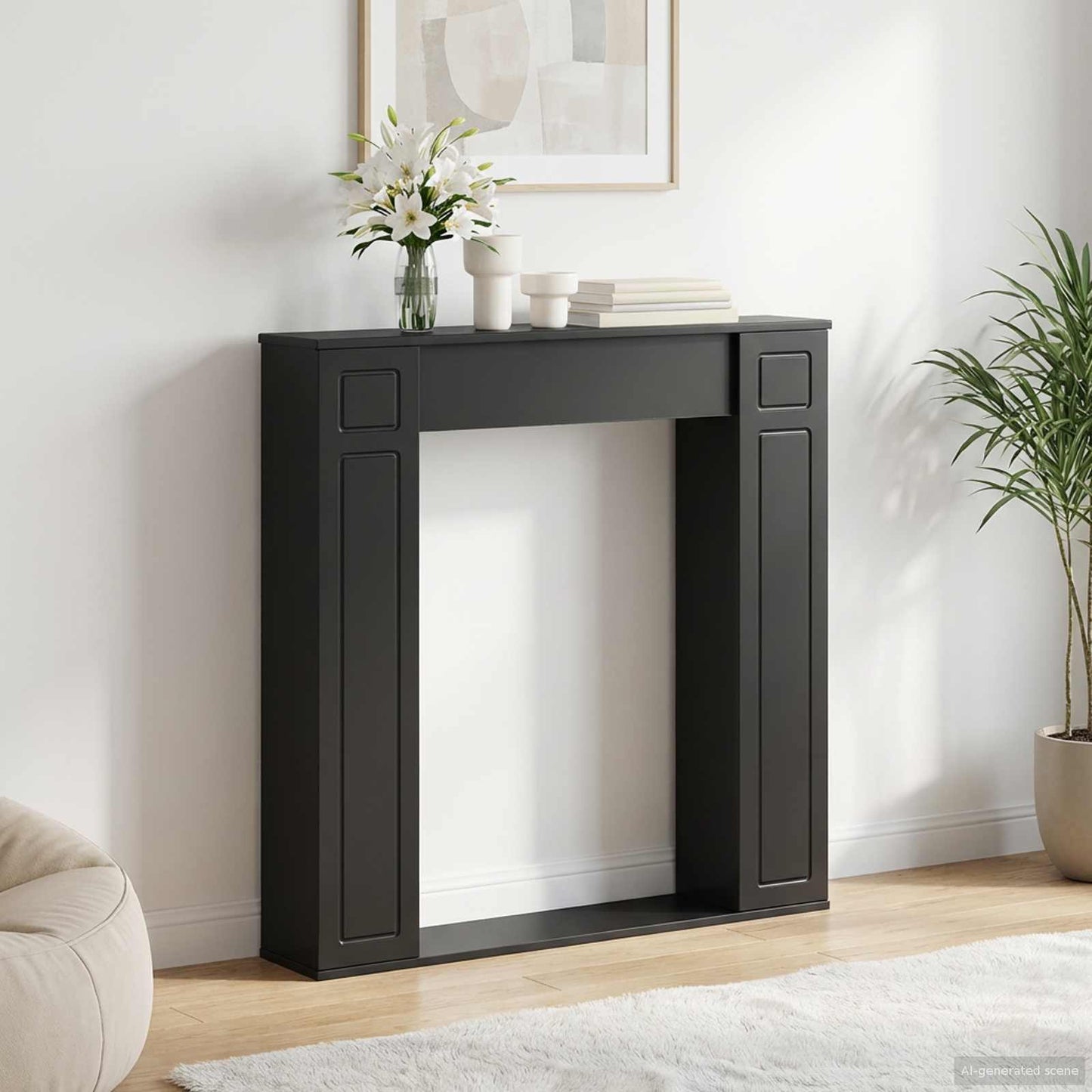 vidaXL Περίβλημα τζακιού Μαύρο 100 x 20 x 100 cm Επεξεργασμένο Ξύλο