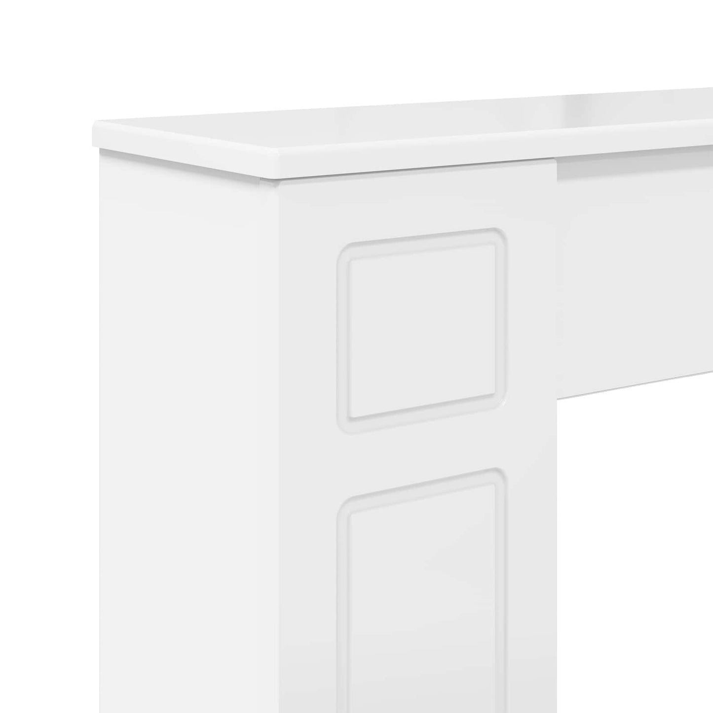 vidaXL Περίβλημα τζακιού Γυαλιστερό Λευκό 100 x 20 x 100 cm