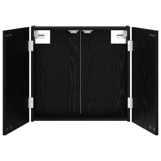 vidaXL Ντουλάπα Πινάκων Βελών Μαύρη Δρυς 56 x 12 x 53,5 εκ.