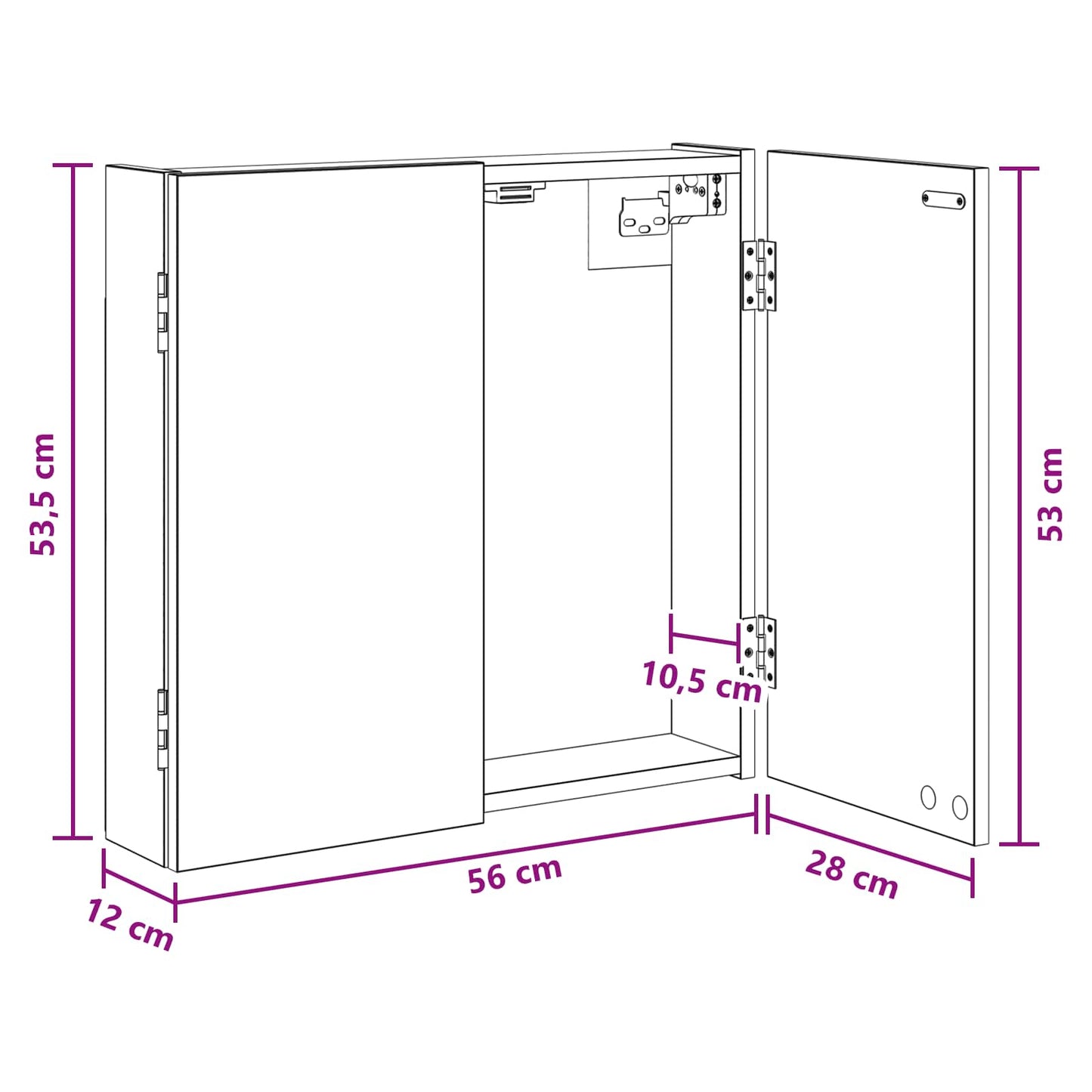 vidaXL Ντουλάπα Πινάκων Βελών Sonoma Δρυς 56 x 12 x 53,5 εκ.
