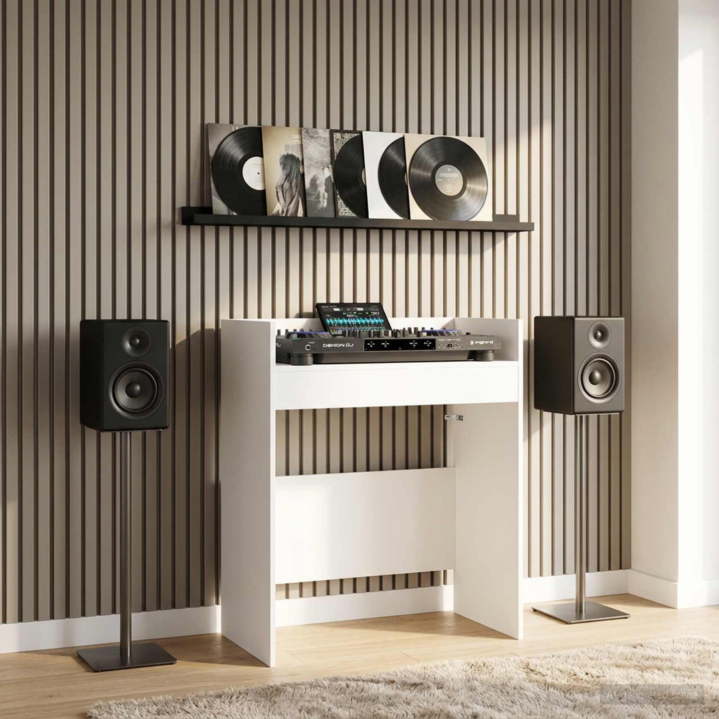 vidaXL Πίνακας DJ Λευκό 102 x 45 x 102 εκ. Επεξεργασμένο Ξύλο