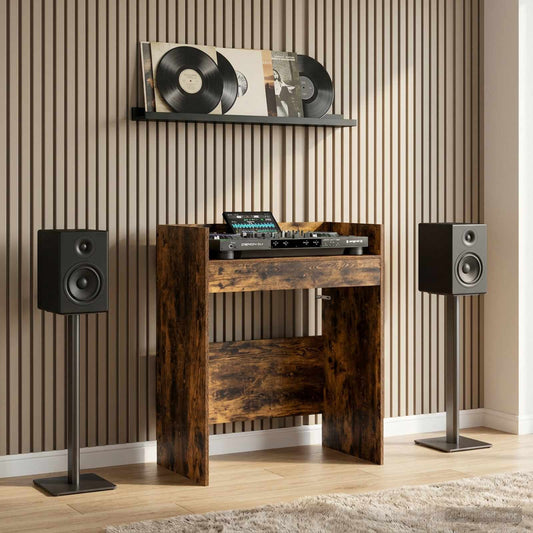 vidaXL Πίνακας DJ Καπνισμένο Ξύλο Δρυός 102 x 45 x 102 εκ.