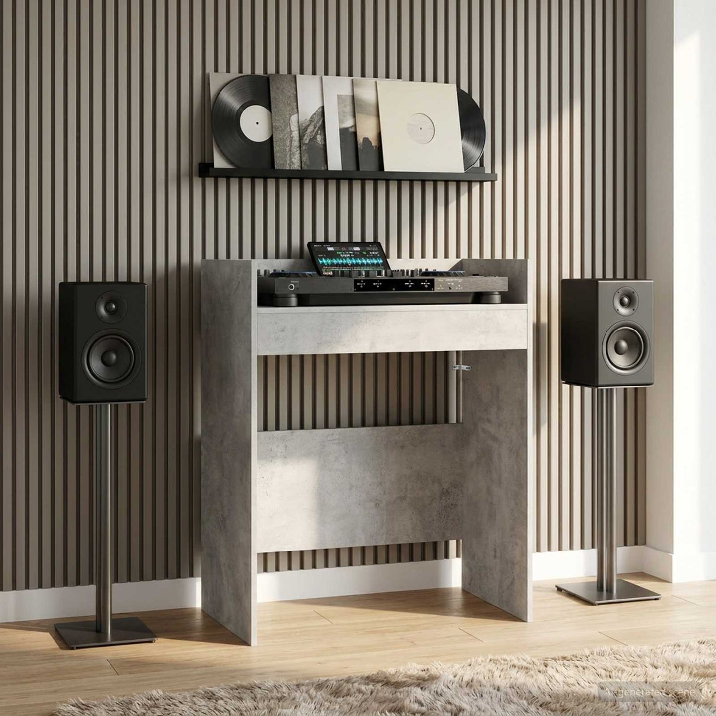 vidaXL Πίνακας DJ Γκρι Σκυροδέματος 82 x 45 x 102 εκ.