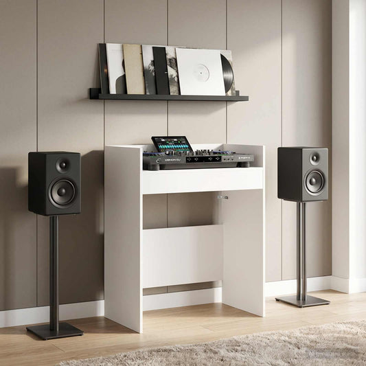 vidaXL Πίνακας DJ Λευκό 62 x 45 x 102 εκ. Επεξεργασμένο Ξύλο