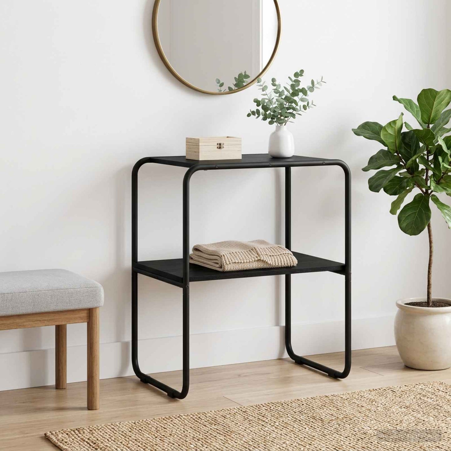 vidaXL Τραπέζι κονσόλας Μαύρη Δρυς 60 x 42,5 x 70 εκ