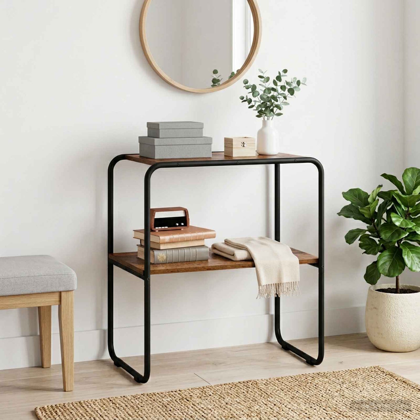 vidaXL Τραπέζι κονσόλας Παλαιωμένο ξύλο 80 x 42,5 x 70 εκ