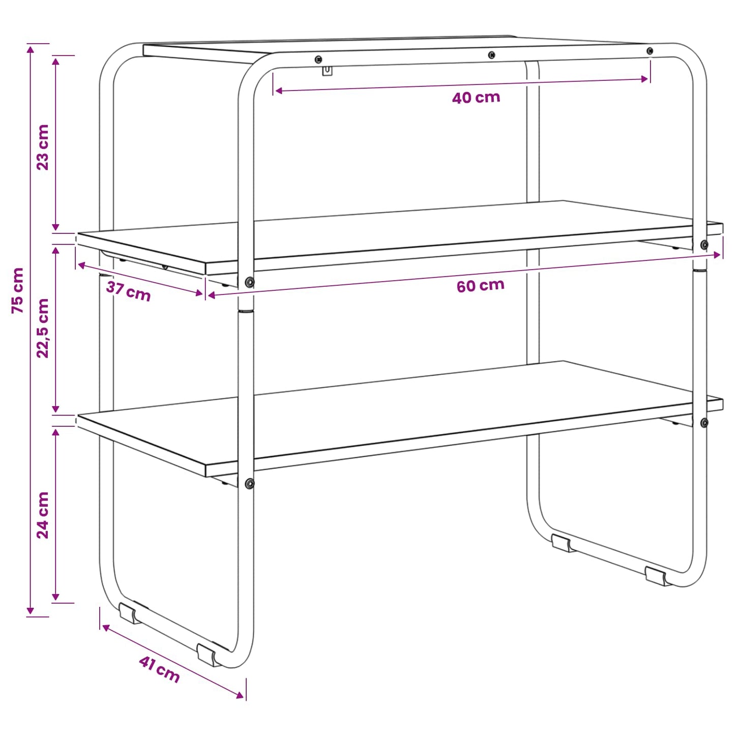 vidaXL Τραπέζι κονσόλας Sonoma Δρυς 60 x 41 x 75 εκ Επεξεργασμένο Ξύλο