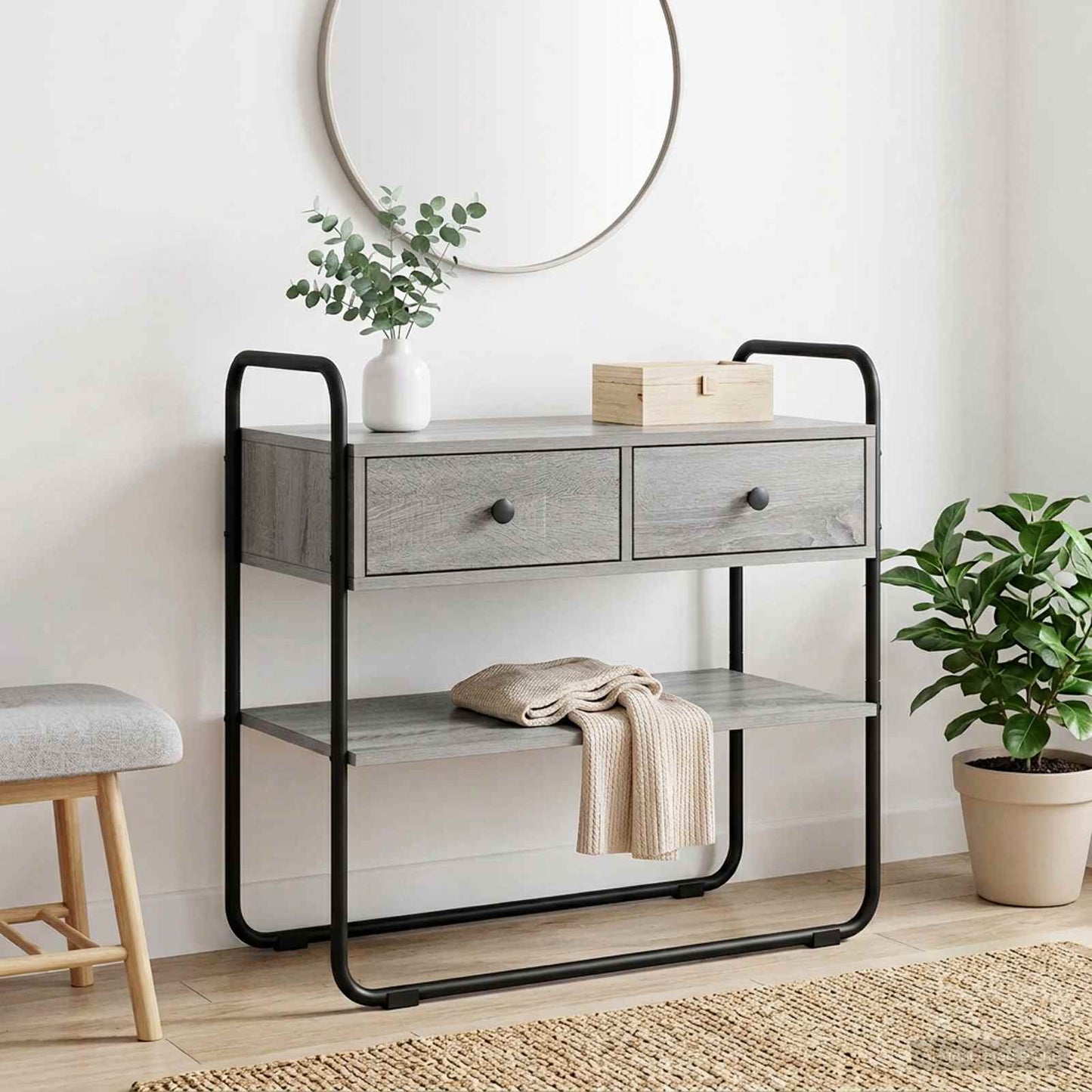 vidaXL Τραπέζι κονσόλας Γκρι Sonoma 80 x 40 x 75 εκ.