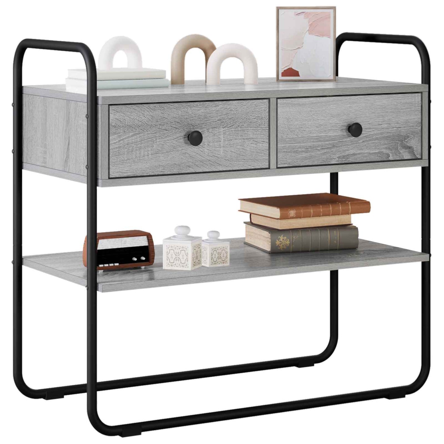 vidaXL Τραπέζι κονσόλας Γκρι Sonoma 80 x 40 x 75 εκ.