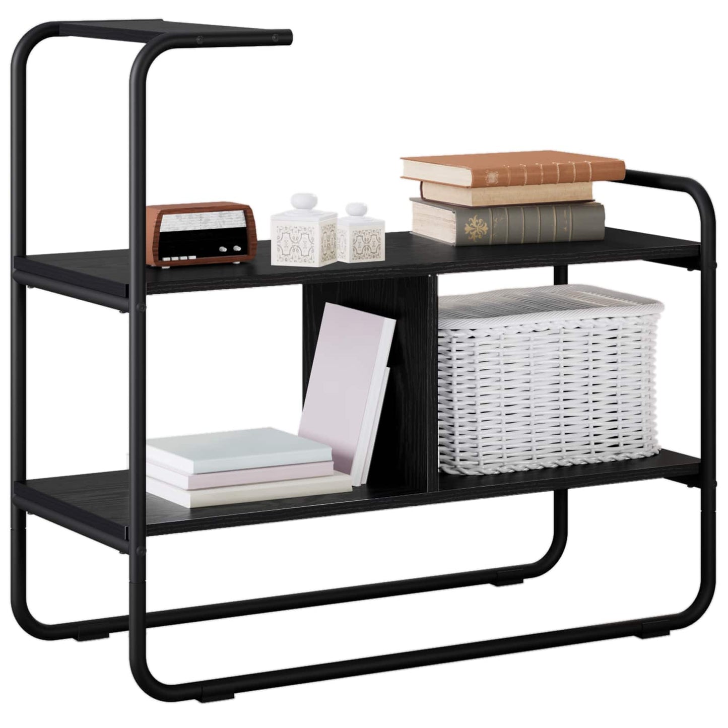 vidaXL Τραπέζι κονσόλας Μαύρη Δρυς 80 x 35 x 75 cm Επεξεργασμένο Ξύλο