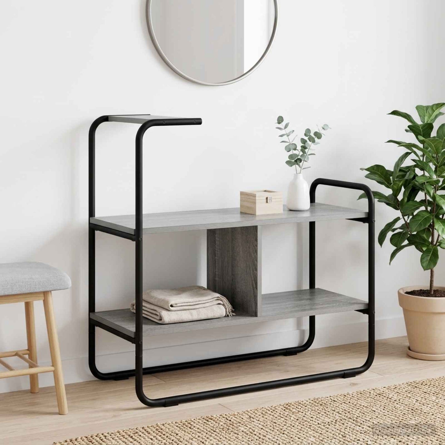 vidaXL Τραπέζι κονσόλας Γκρι Sonoma 80 x 35 x 75 cm Επεξεργασμένο Ξύλο