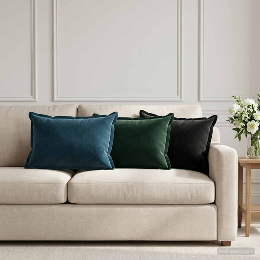 vidaXL Μαξιλάρι με μαξιλάρι HOUTEN 6 τμχ. Μπλε Βελούδο