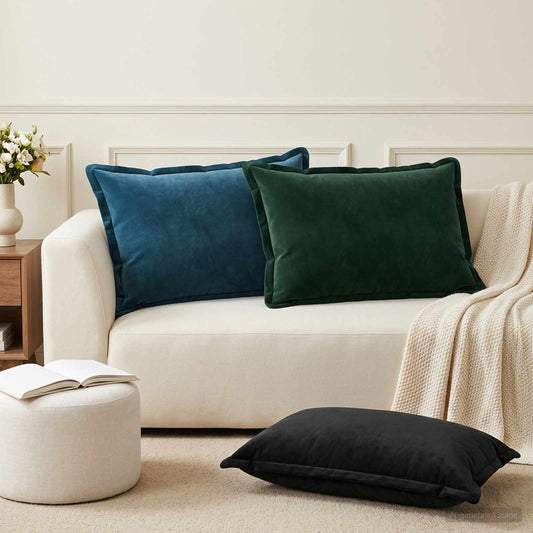 vidaXL Μαξιλάρι με μαξιλάρι HOUTEN 2 τμχ. Σκούρο Πράσινο Βελούδο