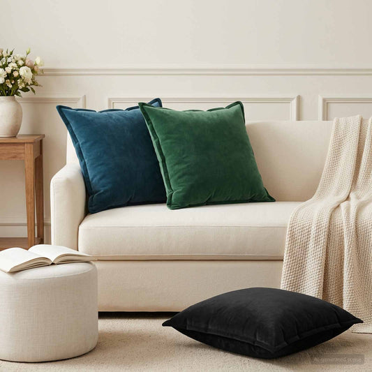 vidaXL Μαξιλάρι με μαξιλάρι HOUTEN 2 τμχ. Μαύρο Βελούδο