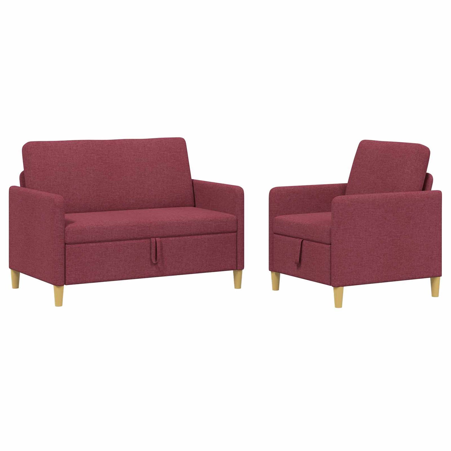 vidaXL Σαλονάκι Σετ Με Αποθηκευτικό Χώρο 2 pcs Κόκκινο Πολυεστέρας