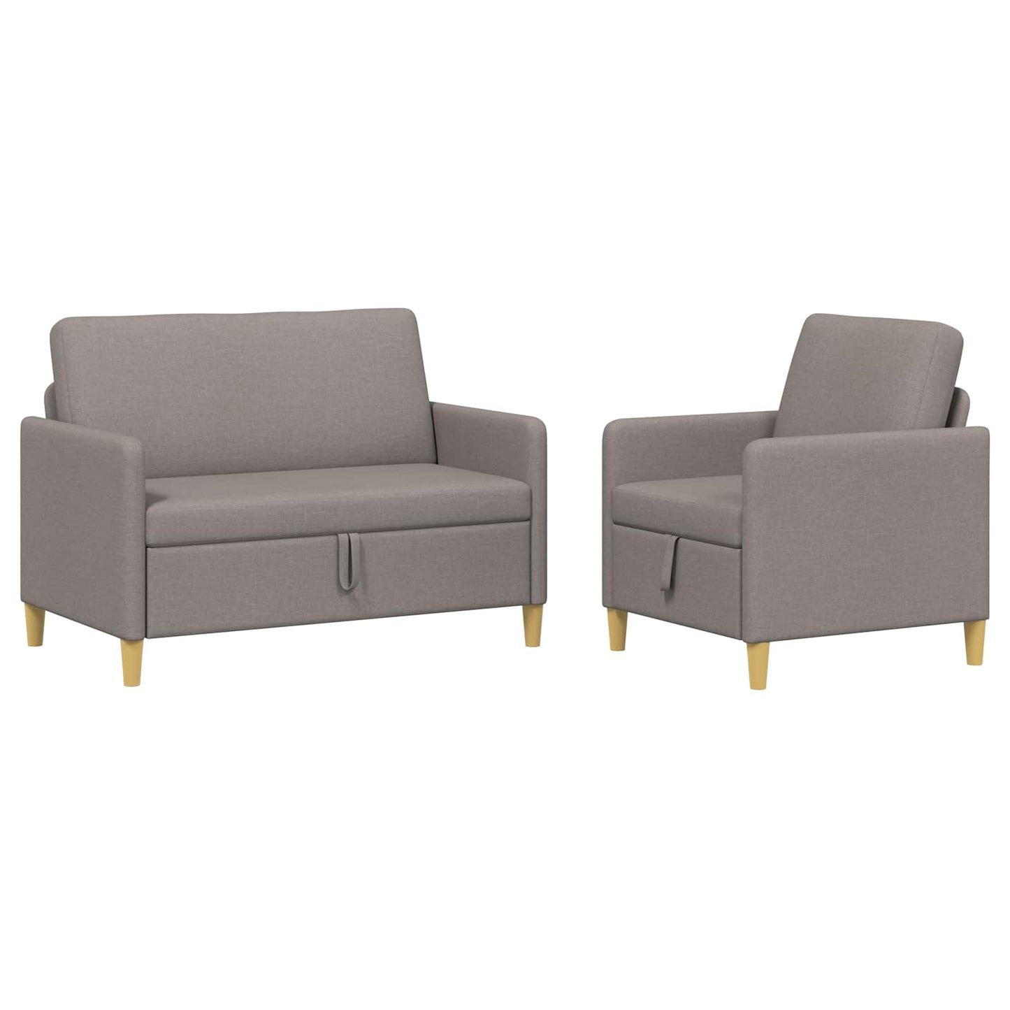 vidaXL Σαλονάκι Σετ Με Αποθηκευτικό Χώρο 2 pcs Taupe Πολυεστέρας