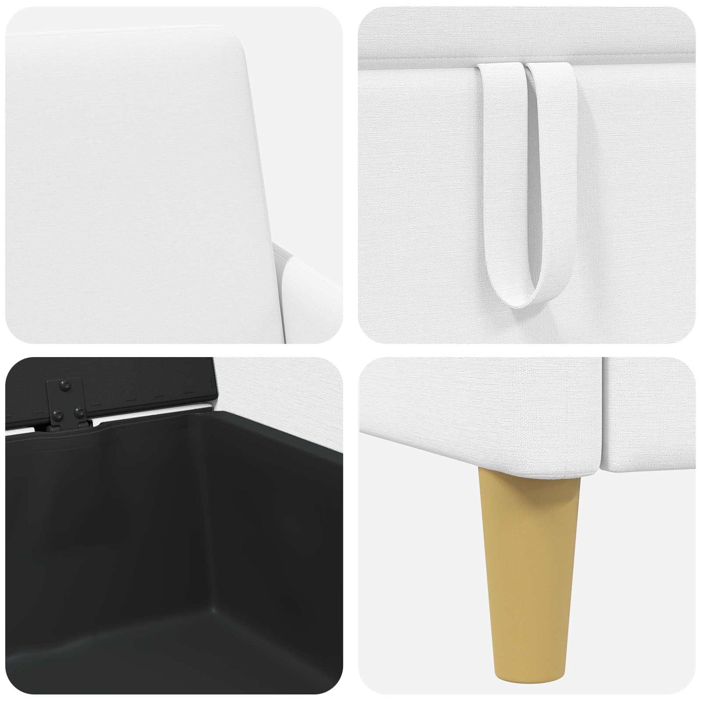 vidaXL Σαλονάκι Σετ Με Αποθηκευτικό Χώρο 2 pcs Λευκό Πολυεστέρας