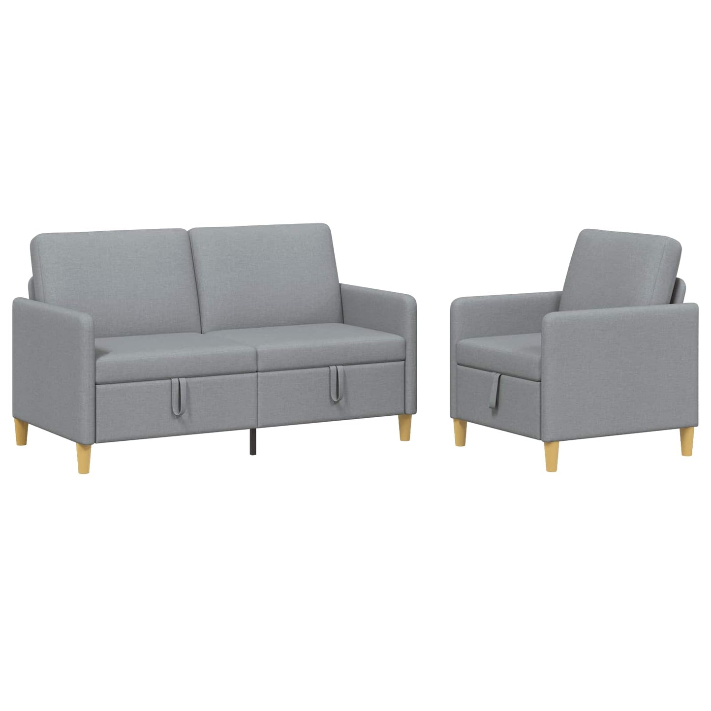 vidaXL Σαλονάκι Σετ Με Αποθηκευτικό Χώρο 2 pcs Ανοιχτό γκρι