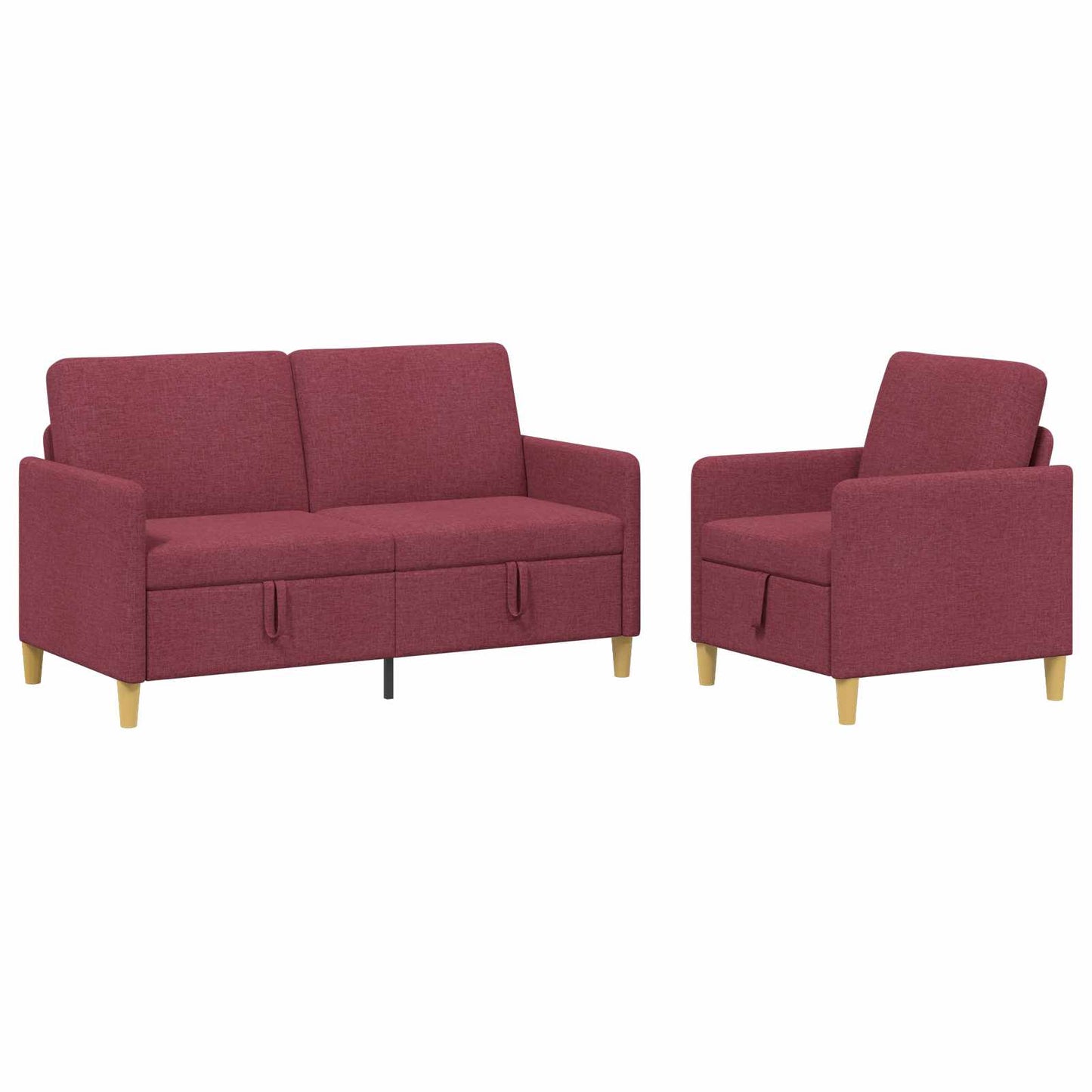 vidaXL Σαλονάκι Σετ Με Αποθηκευτικό Χώρο 2 pcs Κόκκινο Πολυεστέρας