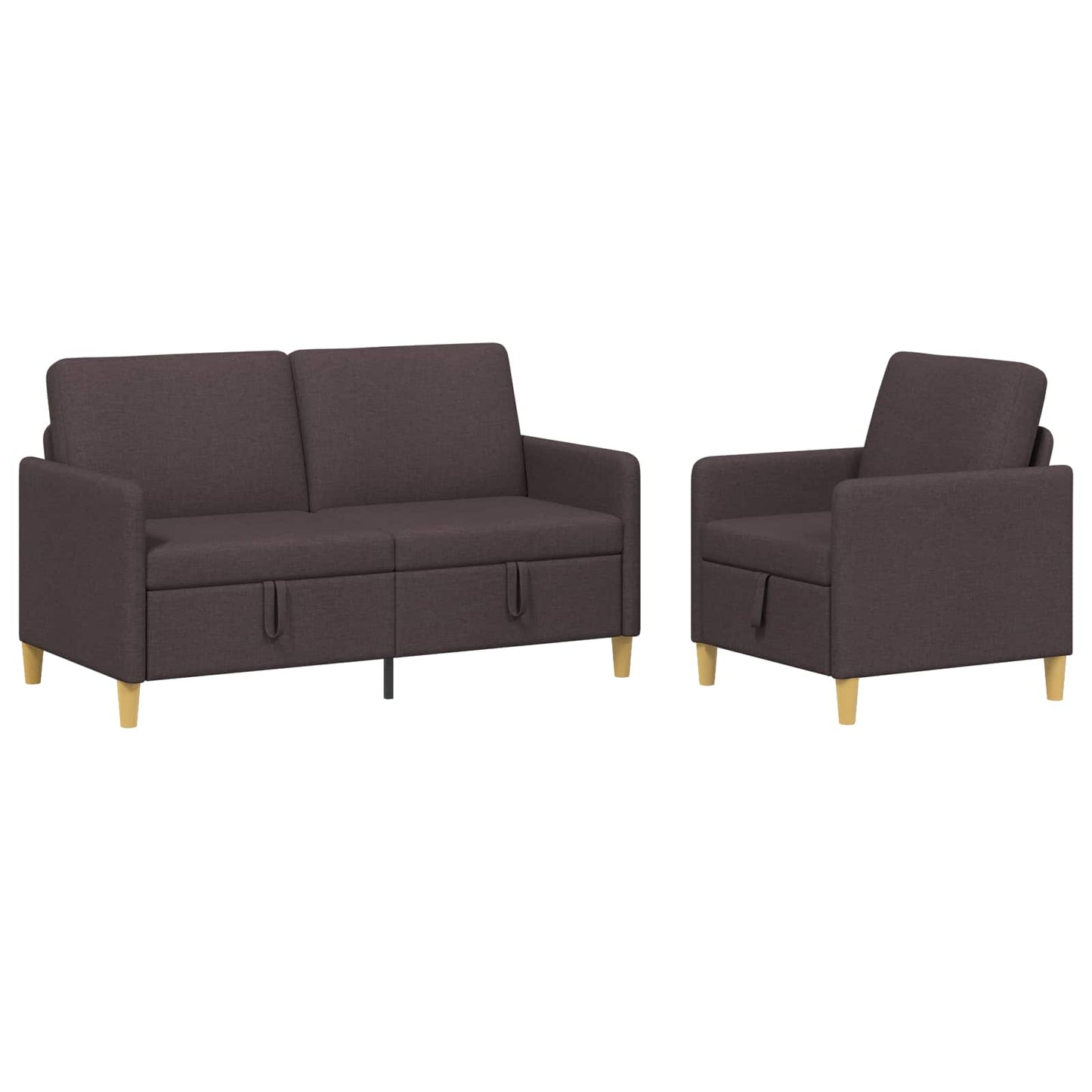 vidaXL Σαλονάκι Σετ Με Αποθηκευτικό Χώρο 2 pcs Σκούρο Καφέ Πολυεστέρας